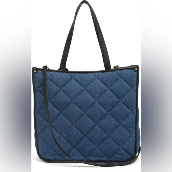 Steve Madden Bclair Quilted Denim Tote Bag Set - Picture 3 of 16